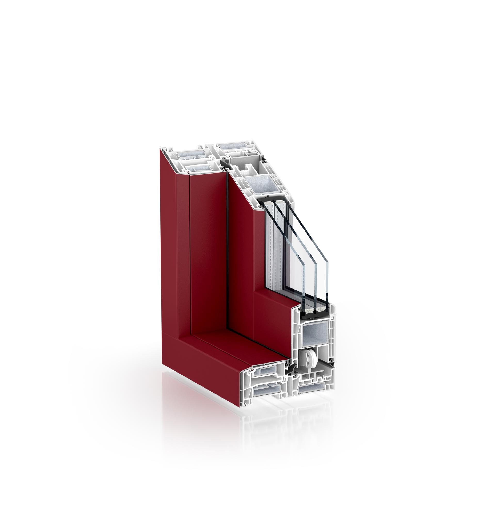 System-PremiSlide-76-Zarge-AluClip-dunkelrot